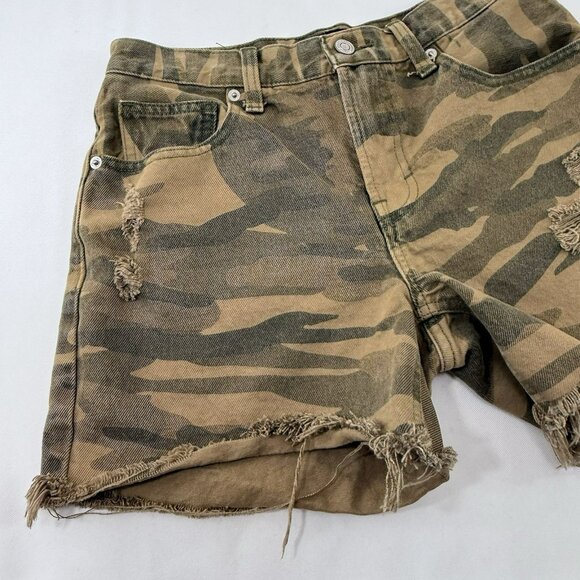 Lucky Brand Relaxed Shorts Jean Women Size 0/25 Camouflage Distressed Cutoff Raw - Picture 11 of 12